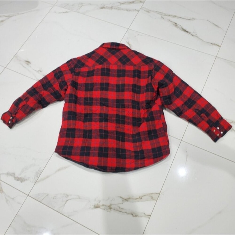 MARK'S Thick Cozy Red Quilted Shirt Jacket - Picture 7 of 14